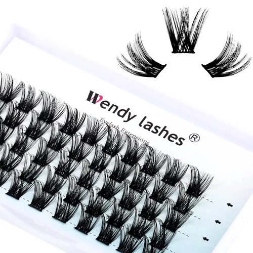 Miniatura 13 de Extensiones de pestañas postizas de volumen 10D Marrón Abanicos prefabricados 500 PIEZAS 0.07mm 9-16mm Mezclado C/D Rizo Varilla corta Extensiones