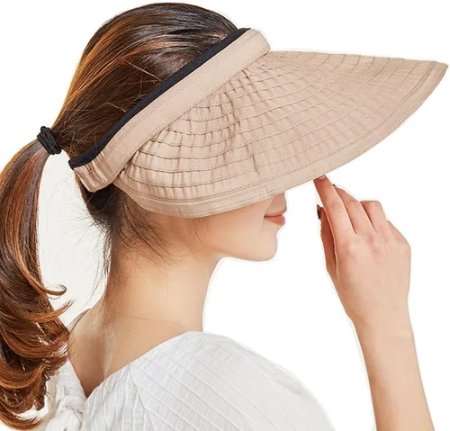 Miniatura 12 de Sombreros de sol de ala ancha ajustable, protección UV, visera de pesca de playa, plegable, multifuncional, grande