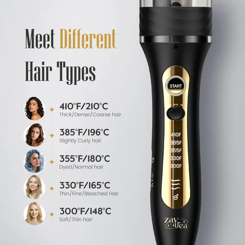 Miniatura 5 de Zavarea Plancha rizadora giratoria automática para cabello largo, varita rizadora de 1 pulgada para ondas de playa y rizos sueltos, rizador de pelo