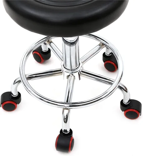 Miniatura 8 de Taburete giratorio para salón con soporte de espalda, taburete hidráulico ajustable con respaldo para masaje de belleza peluquero tatuaje