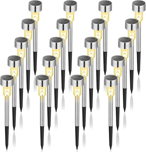 Miniatura 9 de GIGALUMI Luces Solares para Senderos, Acero Inoxidable IP44 Impermeables Encendido/Apagado Automático Luces LED Solares para Exteriores para Jardín