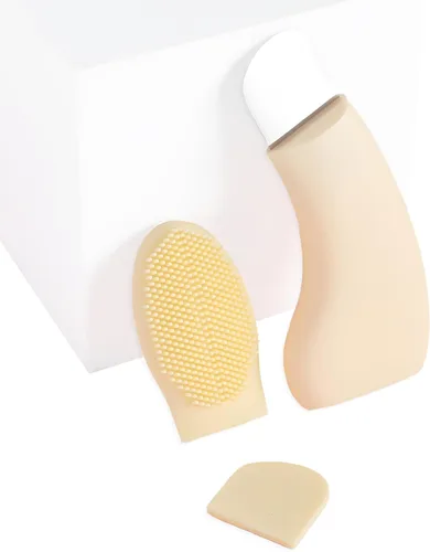 Herramientas removedoras de puntos negros con cepillo, raspador facial de silicona para limpieza profunda, espátula facial, removedor de puntos