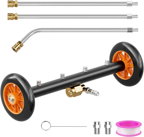Miniatura 8 de SPECILITE Accesorio de lavadora a presión del tren de rodaje de 16 pulgadas para agua fría y caliente máx. 212 ℉, escoba de agua con 3 varitas