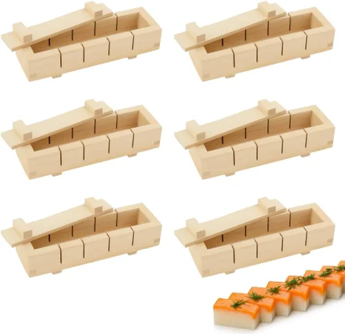 Miniatura 10 de JapanBargain, Molde rectangular de madera para hacer sushi Oshizushi, molde para arroz, 7 x 4 pulgadas, 1 paquete