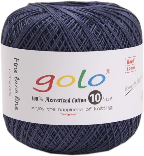 Miniatura 19 de Golo - Bolas de hilo para crochet de algodón tamaño 10, color algodón para crochet D-Fresa D078-fresa