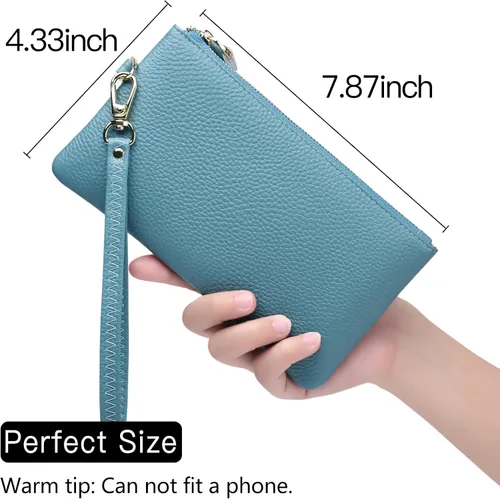 Miniatura 3 de Bolso de mano de piel delgada con bloqueo RFID para mujer