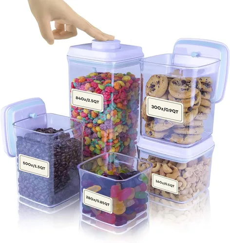 Miniatura 19 de Bop Top - Recipientes herméticos de almacenamiento de alimentos con tapa, paquete múltiple Juegos de recipientes de cocina Recipiente hermético