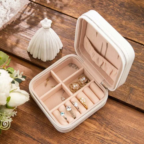 Miniatura 8 de Mini estuche de viaje personalizado para joyas, organizador de joyas de viaje, organizador de almacenamiento de viaje, organizador de almacenamiento