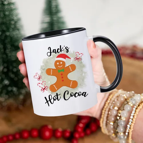 Miniatura 5 de Taza de Navidad con Nombre Personalizado, Tazas de Café de Navidad, Taza de Chocolate Caliente para Niños, Taza de Chocolate de 11 onzas, Taza de Té