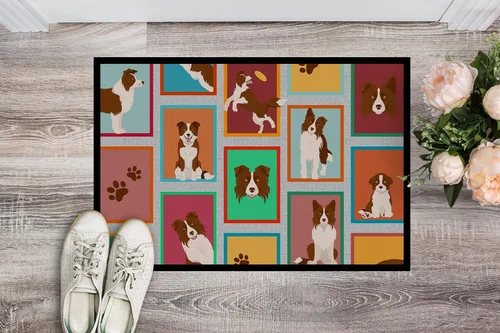 Miniatura 2 de Caroline's Treasures MLM1149MAT - Felpudo rojo Border Collie de 18 x 27 pulgadas, para interiores y exteriores, para entrada, antideslizante, Border