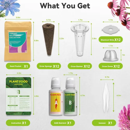Miniatura 2 de inbloom Kit de 12 cápsulas de semillas de flores para AeroGarden, iDOO, Ahopegarden, sistema de cultivo hidropónico MUFGA, incluye caléndula