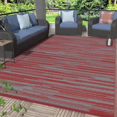 Miniatura 61 de GENIMO Alfombra de exterior impermeable de 5 x 8 pies, alfombras reversibles, alfombra de área, alfombra de plástico para exteriores, alfombra Negro