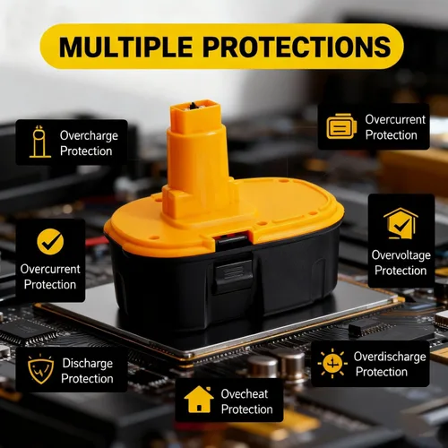Miniatura 5 de Batería de repuesto mejorada de 18V para herramientas Dewalt 18V tipo XRP, paquete de 2 baterías Ni-MH de 5.0Ah compatibles con DC9096, DC9071