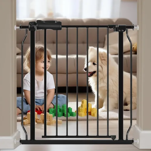Miniatura 23 de HOOEN - Puerta de bebé extra ancha para escaleras, puertas, pasillos, puerta de tensión, puerta de bebé, caminar a través de puertas para niños