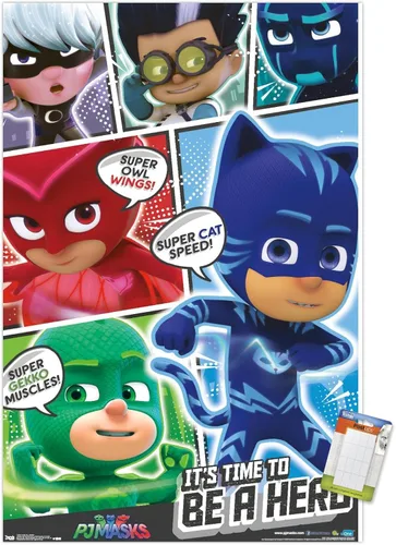 Miniatura 11 de Trends International PJ Masks - Póster de pared, 14.725 x 22.375 pulgadas, versión enmarcada de madera de granero