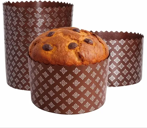 Molde Kulich de 25 onzas, molde de papel para pan de Pascua, 12 piezas, formas de pan de Pascua, moldes para hornear de papel panettone, diseño