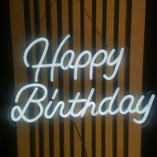 Miniatura 5 de Letrero de neón de feliz cumpleaños, luces decorativas para pared, bodas, bares, cafeterías, Navidad, decoración de fiesta en el hogar, regalo
