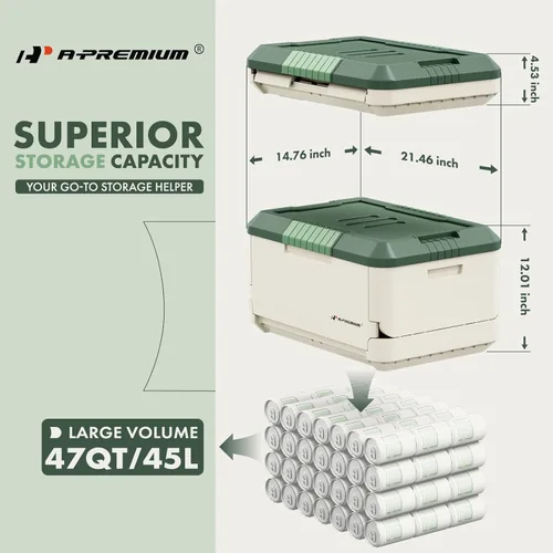 Miniatura 2 de A-Premium Organizador de cajuela plegable multifuncional y caja de almacenamiento, caja de almacenamiento portátil para automóvil con bolsa