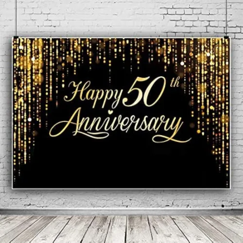 Miniatura 7 de Pancarta de Feliz 30º Aniversario - Póster de Fotografía Negro Dorado para Decoración de Bodas y Fiestas de Cumpleaños