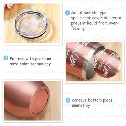 Miniatura 6 de Suclain Regalos de agradecimiento para empleados, regalos de agradecimiento, vaso de vino con tapa, llavero de agradecimiento de acero inoxidable
