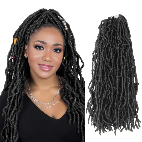 Miniatura 26 de Niseyo Rastas de pelo sintético de ganchillo de 24 pulgadas, 6 paquetes de extensiones de cabello sintético lacio de ganchillo largo