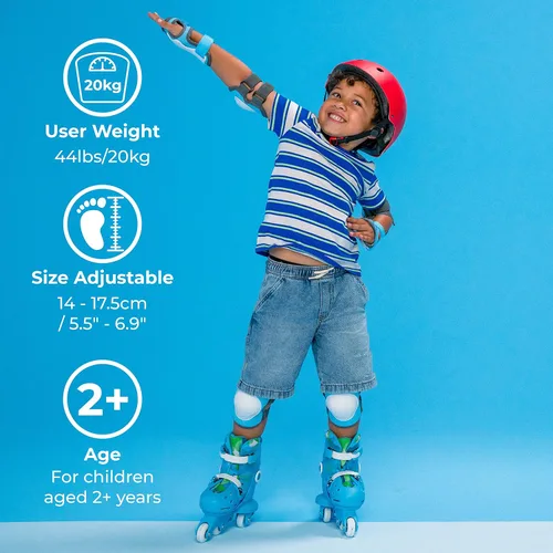 Miniatura 8 de Volution Learner Twista Patines – Patines ajustables 2 en 1 para niños a partir de 2 años – Convierte de patines de tres ruedas a patines en línea