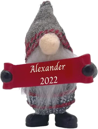 Adorno personalizado para árbol de Navidad 2022 para niños, adorno de Navidad personalizado con gnomo, recuerdo infantil para niños y niñas Suéter