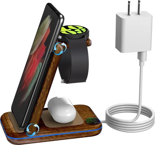 Miniatura 10 de Cargador múltiple para Samsung, cargador plegable SOLO para Galaxy Watch Ultra/7/6/5/4/3/Active 2, estación de carga rápida de viaje 3 en 1/Dock