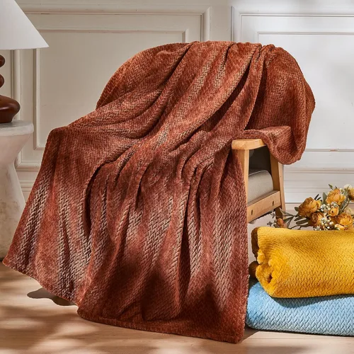 Miniatura 25 de NEWCOSPLAY Manta de Tiro Súper Suave Aqua Franela Sedosa Premium Fleece con Patrón de Hojas Ligera Manta de Cama para Uso en Todas las Estaciones