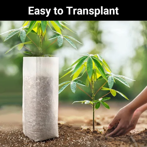 Miniatura 3 de 100 bolsas de vivero para plantas – 7.87 x 13.77 pulgadas, bolsas transpirables de cultivo de plantas, macetas de tela para cultivo de plantas
