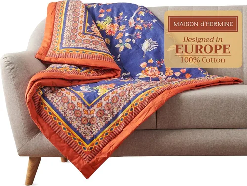 Miniatura 19 de Maison d' Hermine Manta para sofá, ligera y suave, cálida y transpirable, de algodón, para cama, para niñas, niños, mujeres, hombres, regalos, sofá