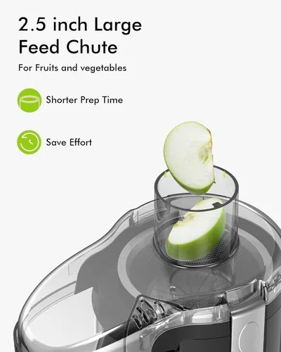 Miniatura 2 de SIFENE Exprimidor centrífugo compacto, extractor de frutas y verduras de 3 velocidades con boca de 2.5 pulgadas de ancho, motor de pico de 500 W