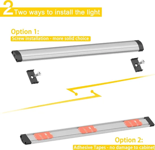 Miniatura 8 de GETINLIGHT IN-0110-26-SN-5K - Luces LED enchufables para debajo de la encimera, 12 pulgadas, luz de día 5000 K, paquete de 6 Blanco frío 5000K