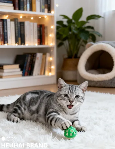 Miniatura 4 de Juego de 6 bolas para gatos, juguetes interactivos para gatos para gatitos aburridos, bolas de cascabel y bolas de felpa suave, lindas bolas