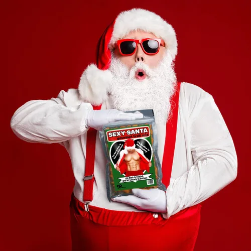 Miniatura 2 de Sexy Santa Gourmet Trail Mix – Relleno de cesta de regalo de comida gourmet – Regalos de Navidad para adultos, divertidos regalos de elefante blanco