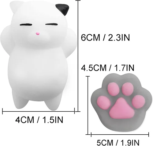 Miniatura 4 de Outee 10 piezas de juguetes Mochi lindos, juguetes de gato Mochi para aliviar el estrés, juguetes para fiestas, juguetes para niños, juguetes