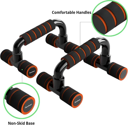 Miniatura 3 de READAEER Barras de Flexiones para Gimnasio, Equipo de Ejercicio, Fitness, 1 Par de Mangos de Flexiones con Agarre de Espuma Acolchada y Estructura