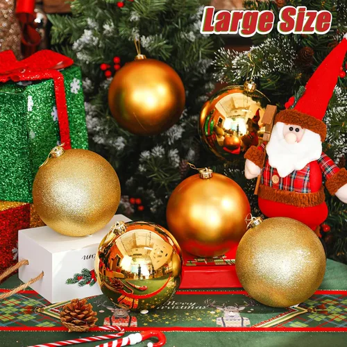 Miniatura 5 de Wettarn 6 Piezas Bolas Grandes de 6" de Navidad Bolas de Decoración de Árbol de Navidad Ornamentos Bolas Inastillables para Cumpleaños Pascua San
