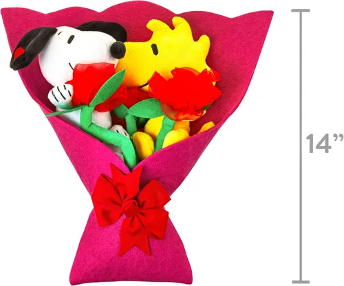 Miniatura 3 de Ruz Nuevo ramo de San Valentín de 14 pulgadas de Peanuts, Snoopy y Woodstock 2024, multicolor, para todas las edades, figuras extraíbles y rosas