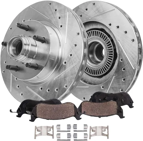 Miniatura 17 de Detroit Axle - Kit de freno trasero para Ford 2022 2023 Maverick 11.89 pulgadas rotores de freno de disco perforados y ranurados pastillas de freno