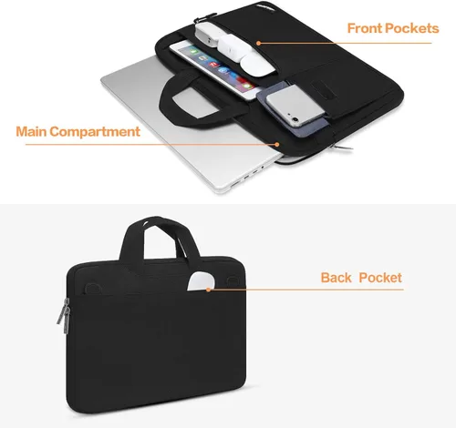 Miniatura 3 de MOSISO Bolsa de hombro para laptop compatible con MacBook Air/Pro, 13-13.3 pulgadas, portátil de 14 pulgadas, 2023-2021 A2779 M2 A2442 M1, funda