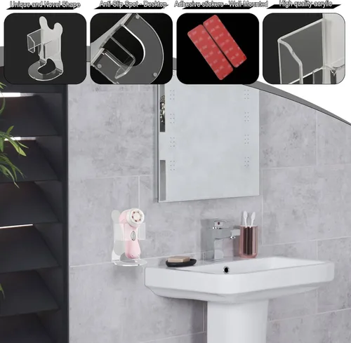 Miniatura 5 de Beautyflier Soporte eléctrico para fregar la cara, soporte acrílico transparente compatible con el limpiador de limpieza Clarisonic Mia 2, ideal