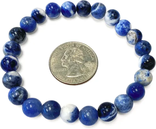 Miniatura 537 de Gem Avenue Handmade Round Bead Stretch Bracelet Unisex Natural Stone Beaded Jewelry for Men & Women, Elastic Wristband for Daily Wear