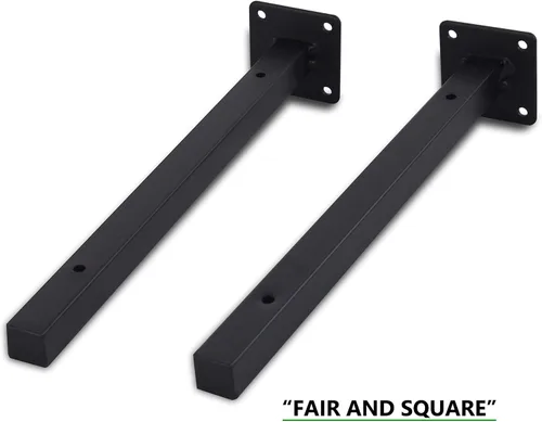 Miniatura 9 de 6 Piezas Soportes de Estante Negros de 6 Pulgadas Resistentes para Estante Pared de Metal Soportes de Estantería Flotante Soportes de Estante