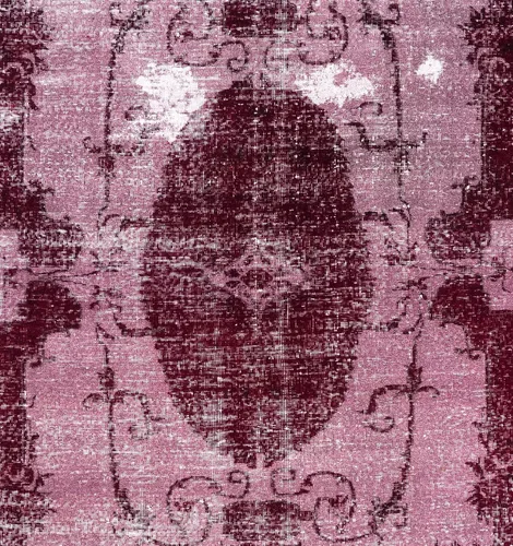 Miniatura 3 de 6.9x10.7 Ft Handmade Medallion Design Vintage Turkish Area Rug Over-Dyed in Red, Ideal 4 Modern Interiors. A321