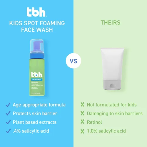 Miniatura 6 de TBH Kids Spot Foam Face Wash - Limpiador diario suave para preadolescentes y adolescentes - Ácido salicílico y corteza de sauce para pieles grasas