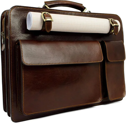 Miniatura 4 de Time Resistance Maletín de cuero - Bolso elegante para hombre - Maletín de negocios y vintage Made in Italy