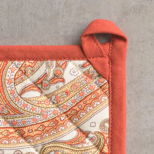 Miniatura 9 de Maison d' Hermine - Agarradera con asa «Estampado de Cachemira», 100 % algodón, resistente al calor, para hacer una barbacoa, cocinar, hornear