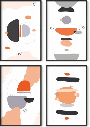 Miniatura 88 de HAUS AND HUES Arte abstracto para pared en blanco y negro, juego de 4 pósteres minimalistas en blanco y negro para paredes, pósteres estéticos Juego