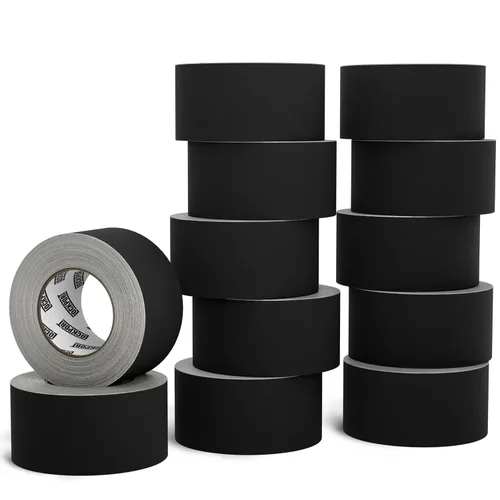 Miniatura 10 de Lockport Black Gaffers - Paquete de 3 cintas de 90 pies x 2 pulgadas, impermeable, sin residuos, no reflectante, fácil de rasgar, cinta de escenario